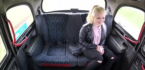  Shy blonde teen with natural tits gets fucked in a cab
